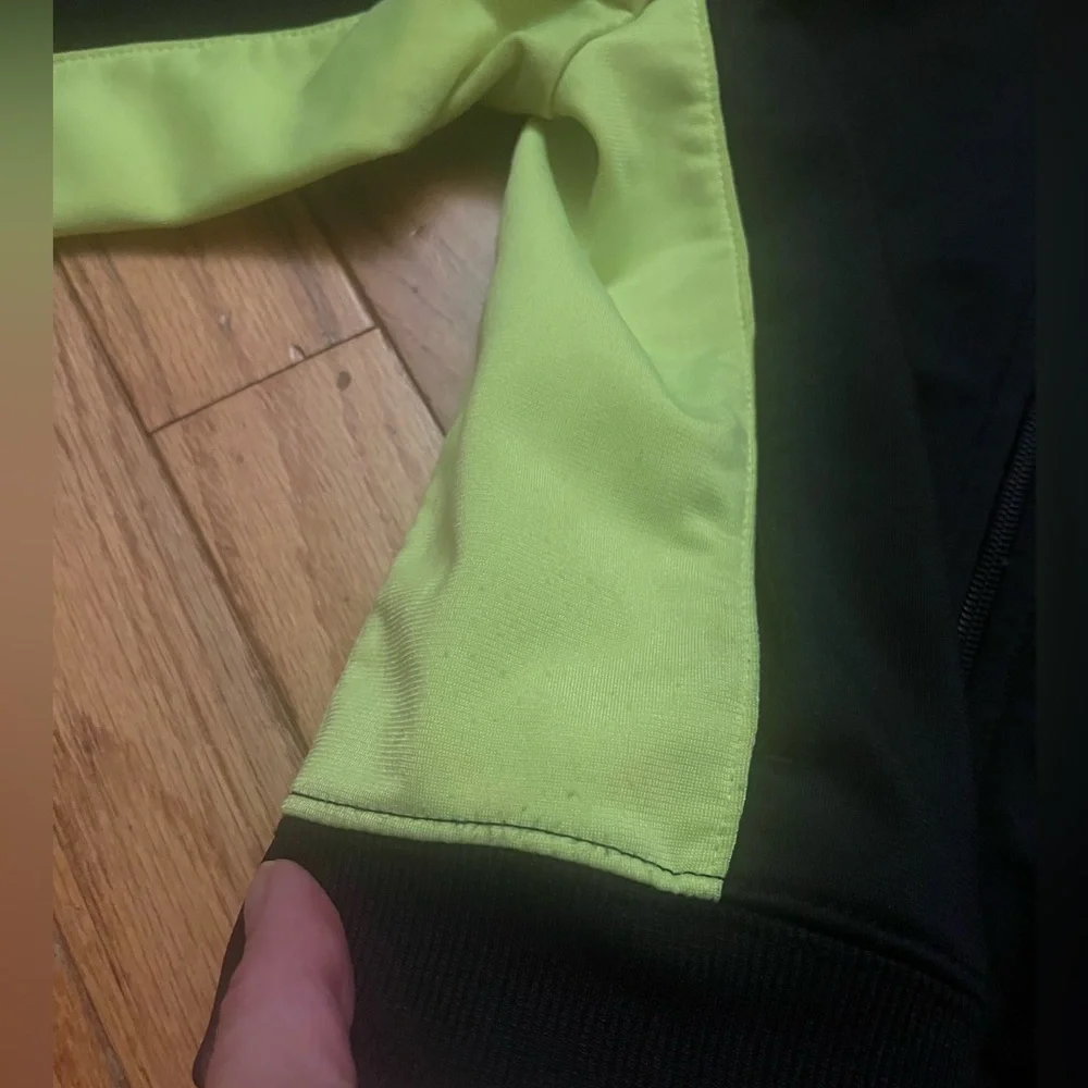 Nike Kids' Black & Neon Yellow-Green Full-Zip Track Jacket Sweatshirt Boys Sz 4
